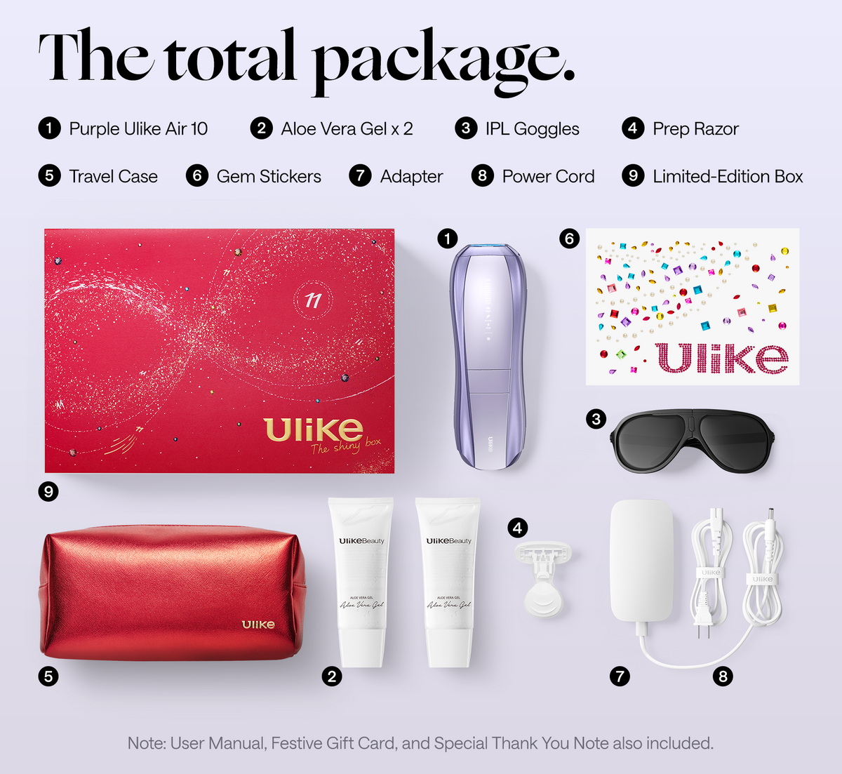 Ulike Air 10 Holiday Gift Set 7-in-1 set package what's in the box