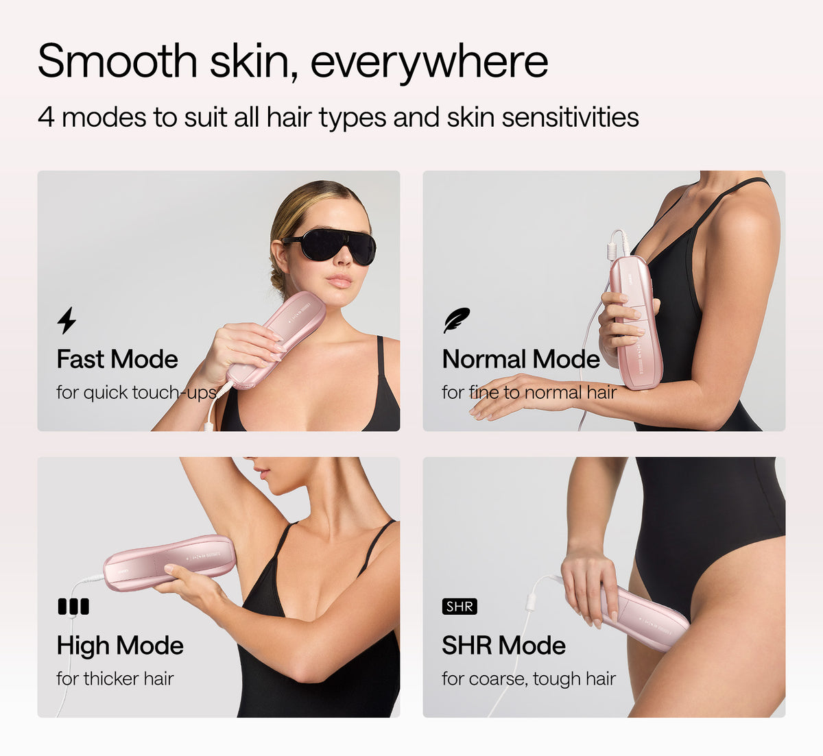 Ulike Air 10 Pink Hair removal with 4 modes for facial hair